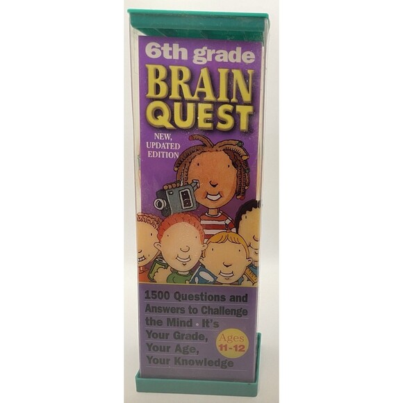 Vintage 6th Grade Brain Quest 1500 Question Trivia Game 1999 Edition Ages 11-12 - Picture 1 of 6